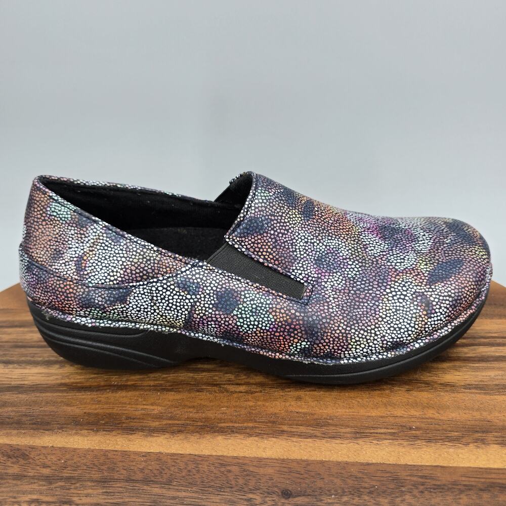 Spring Step Shoes Womens 6.5 M Black Multi Comfort Slip On Work Nurse Clogs